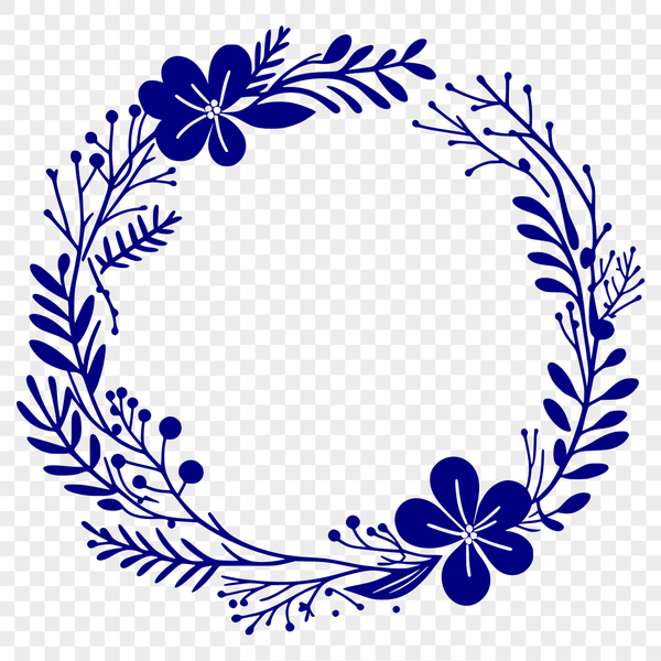Elegant Vector Wreath Ornament Design Decorative SVG illustration of a wreath with intricate details.