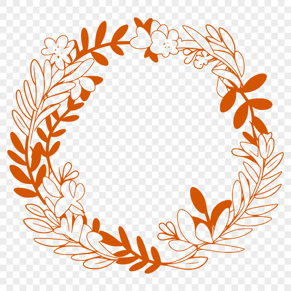 Beautiful Floral Wreath Vector Art Design Floral wreath design created in vector art format, suitable for various cutting machines and digital tools.