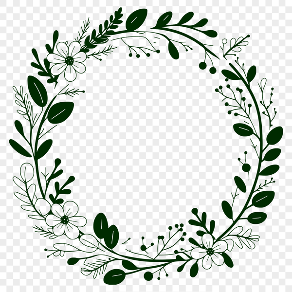 Free Vector Floral Wreath Clip Art A hand-drawn floral wreath design made in vector format.