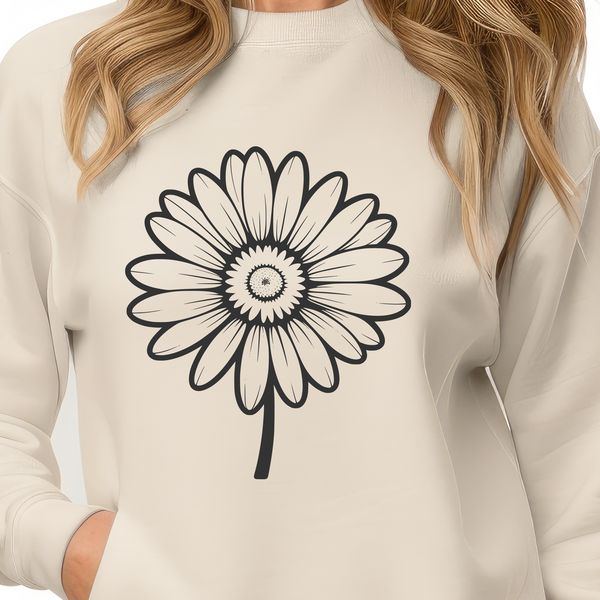 High-Quality Digital Daisies A high-quality digital illustration of a daisy flower with intricate details.