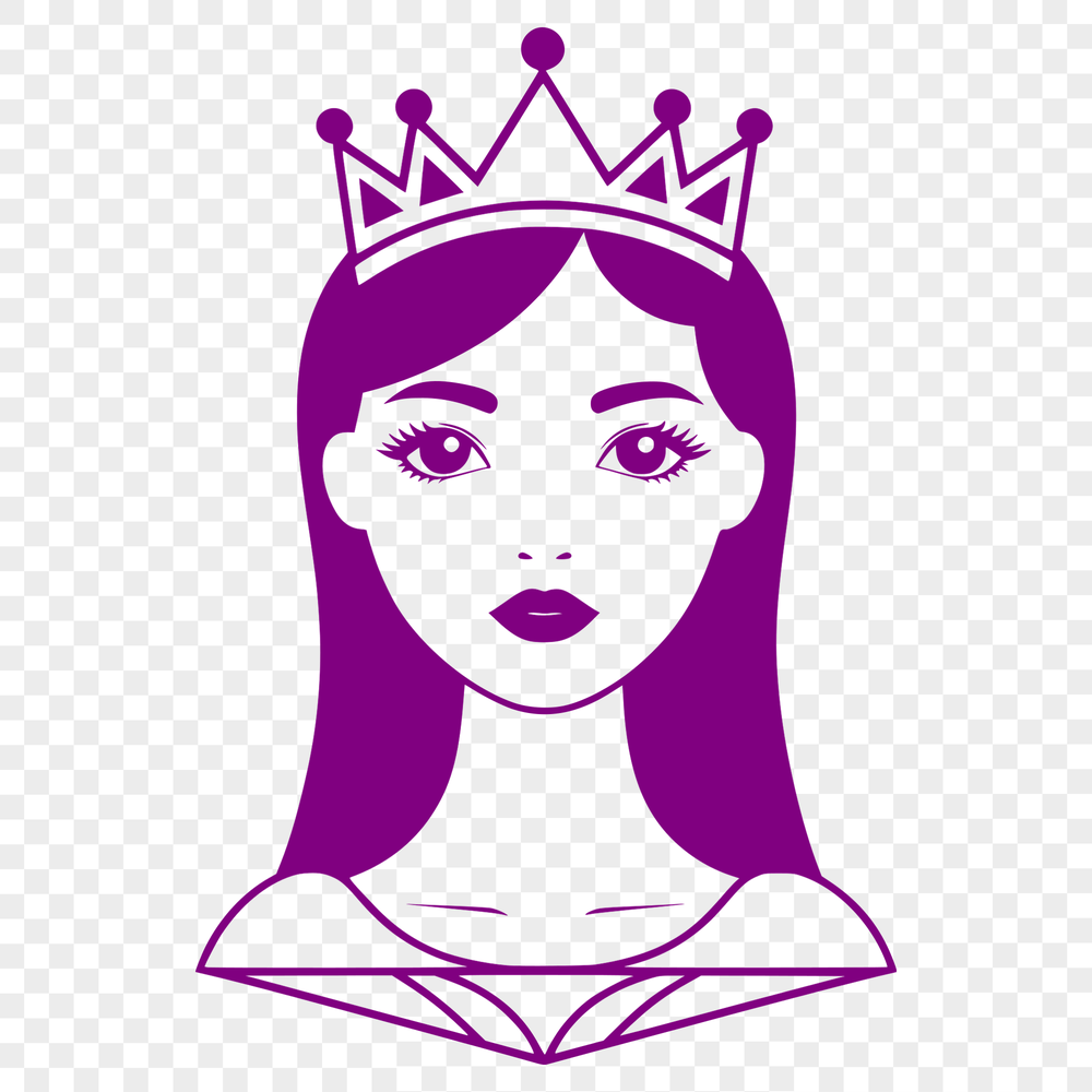 Digital Princess Design with Vector Elements An illustration of a girl in royal attire, created with digital design software.