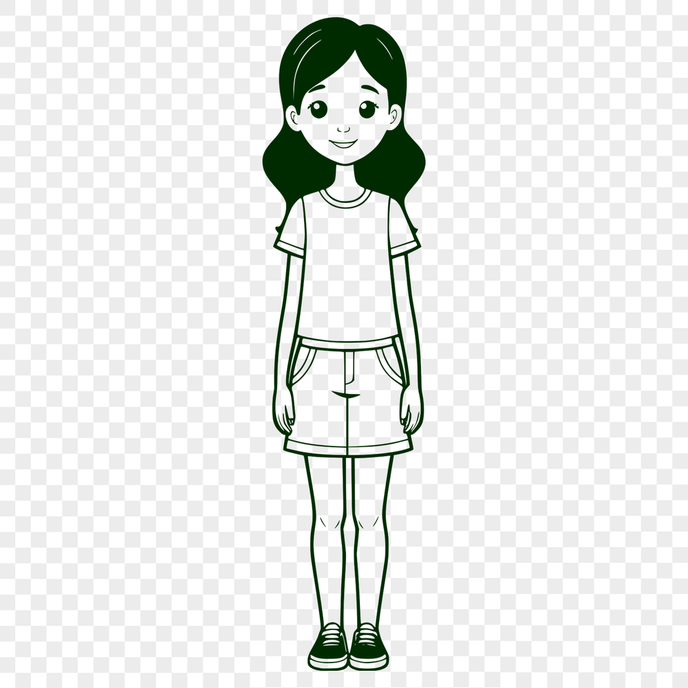 Simple SVG Illustration of a Girl A simple illustration of a young girl created as a vector graphic using SVG format.