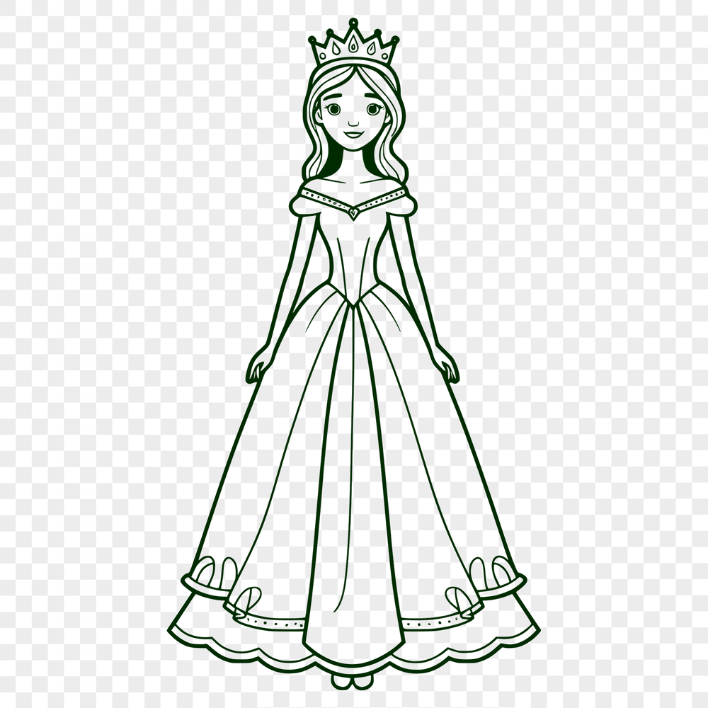Female royalty character in a princess dress.