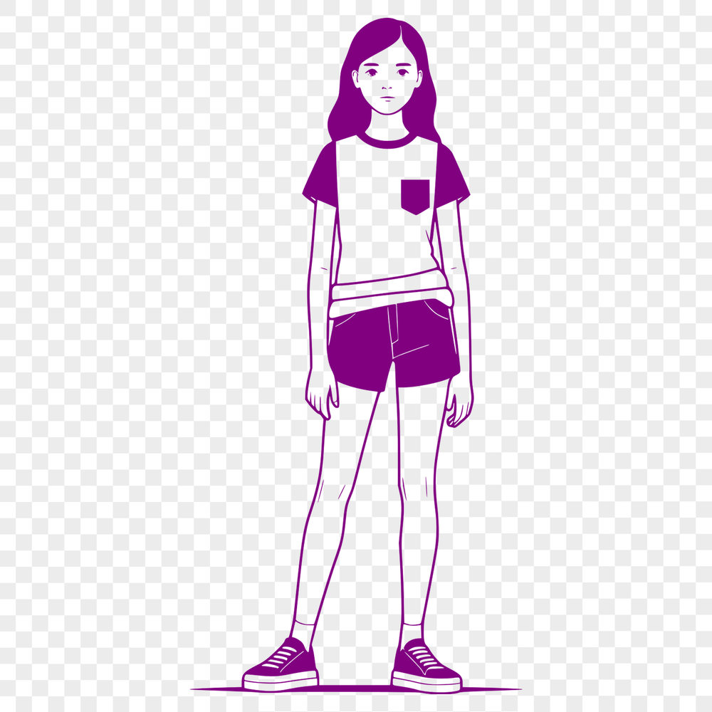 SVG Digital Art Portrait A digital illustration of a young girl.
