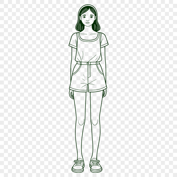 Beautiful SVG Cut File Template A young girl illustration designed as a vector art.