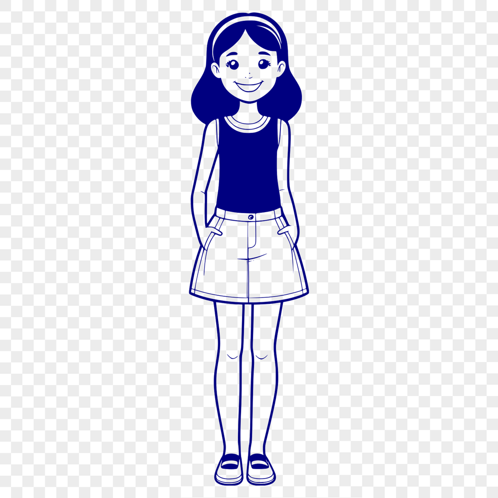 Free Digital Art Design Element Vector portrait of a child, suitable for digital design applications.