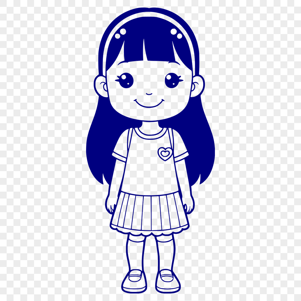 Free Clip Art Girl Graphic Design A young girl illustration designed as a vector graphic.