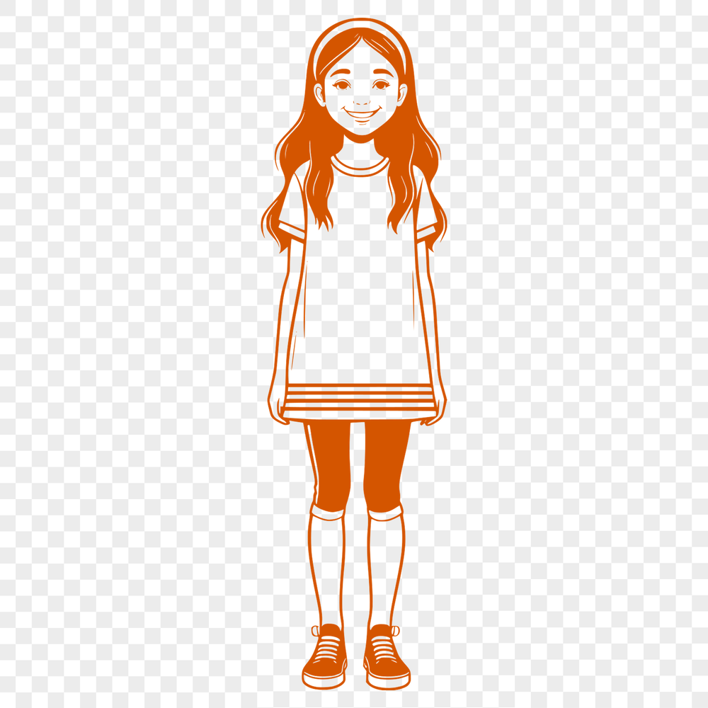 Colorful Child Illustration A high-resolution, scalable illustration of a young girl in various colors and poses.