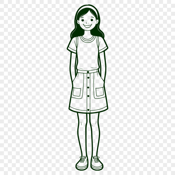 Beautiful Young Girl Vector Graphic A young girl illustration created in vector format as a downloadable SVG file.