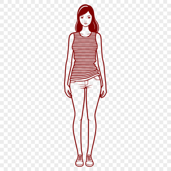 Beautiful Girl Clip Art Design for Crafts A young girl illustration in vector format for cutting machine designs and crafts.