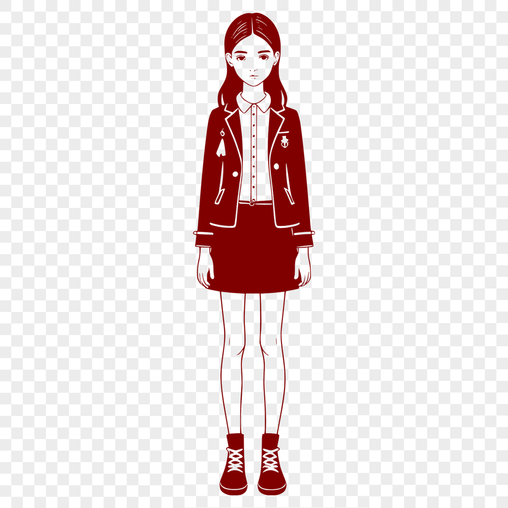 SVG Girl Clip Art Design A young girl in a simple illustration style, suitable for various graphic design projects.