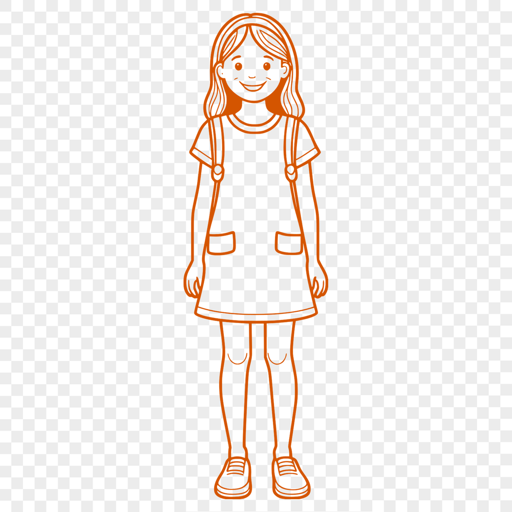 Beautiful Girl SVG Clip Art Design Girl character designed in scalable vector format (SVG) suitable for digital use.