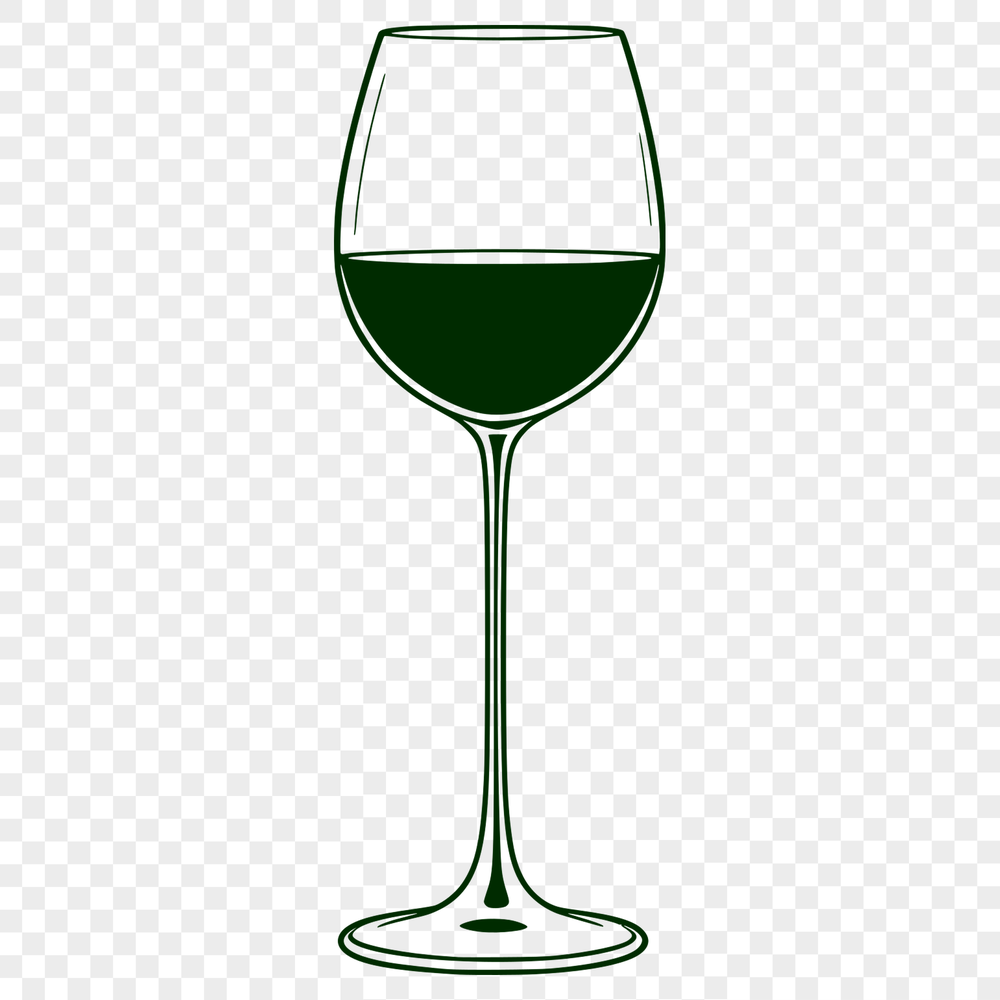 Free Wine Clip Art for Digital Design A stylized illustration of a glass of red wine with grapes and leaves, suitable for digital design projects.
