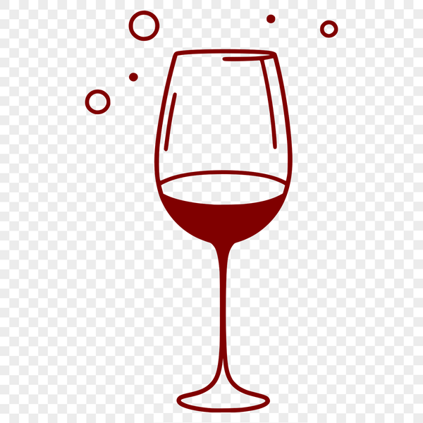 Wine bottle in a glass with liquid contents.
