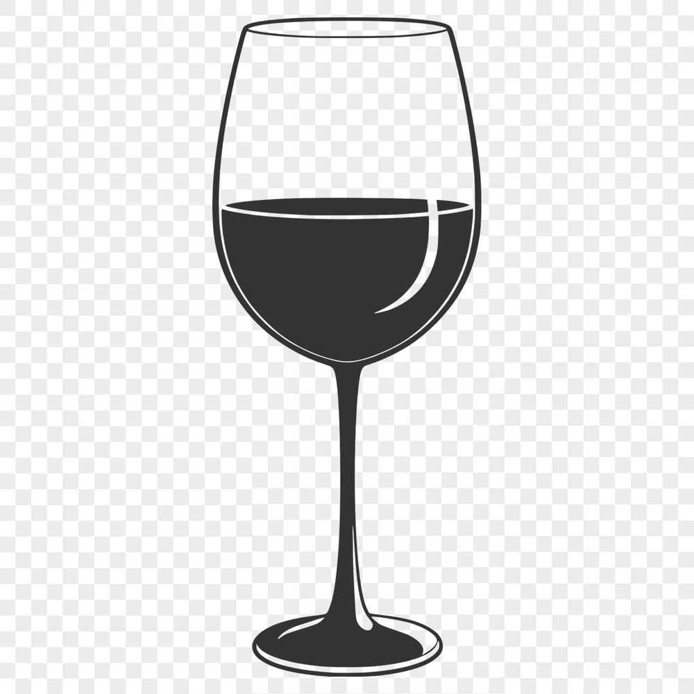 Single Serving Wine Design Vector design for a wine-themed project featuring a single glass of wine.