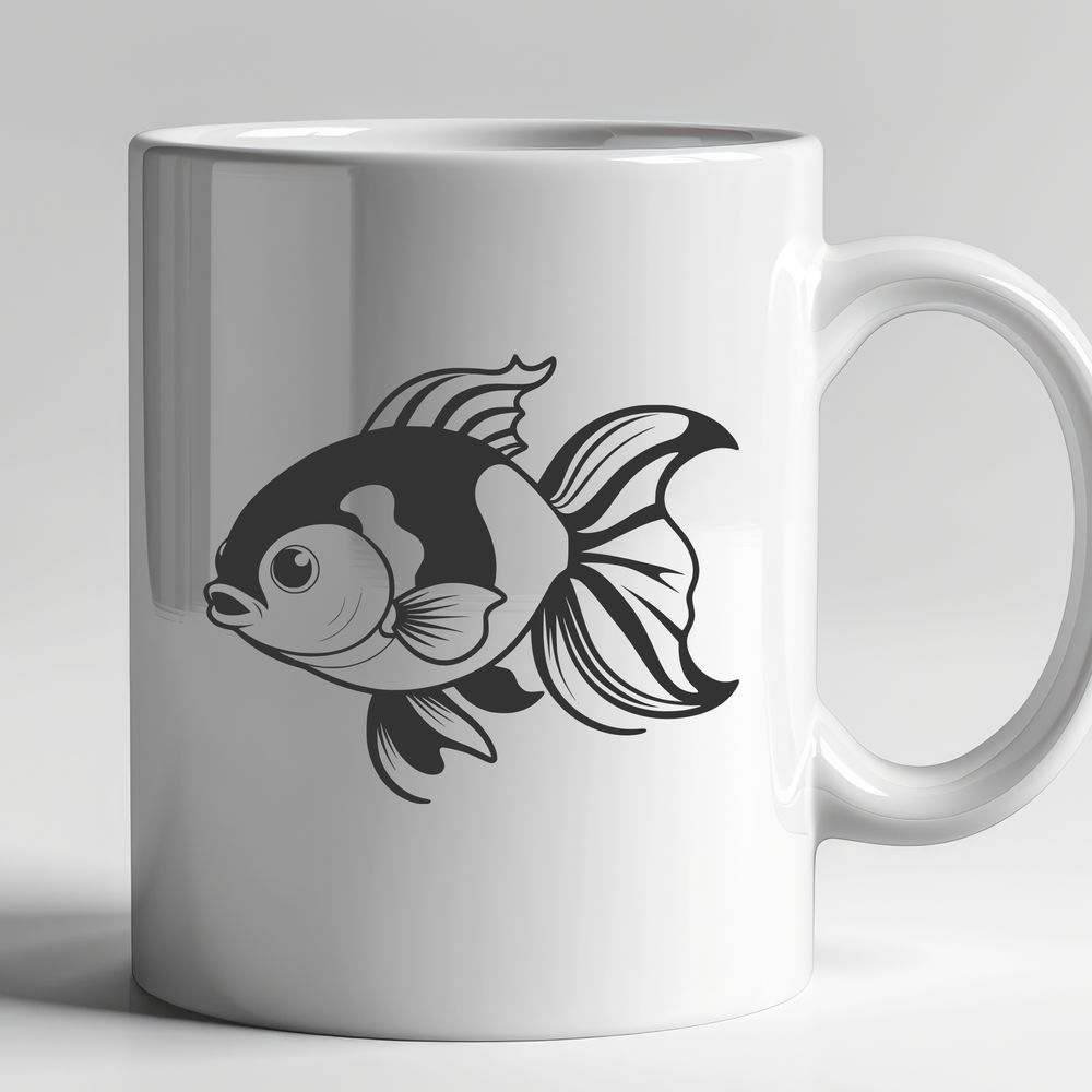 Whimsical Goldfish Vector Art A colorful goldfish swimming in water, ideal for personal or commercial vector art projects.