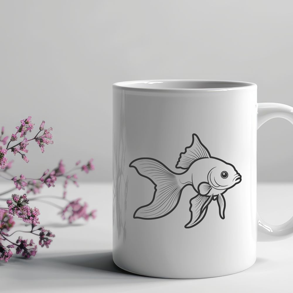 Colorful Fish Clip Art A simple illustration of a goldfish in various colors.