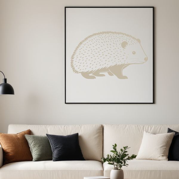 Quilled Profile Illustration of a hedgehog's profile, showcasing its distinctive quills.