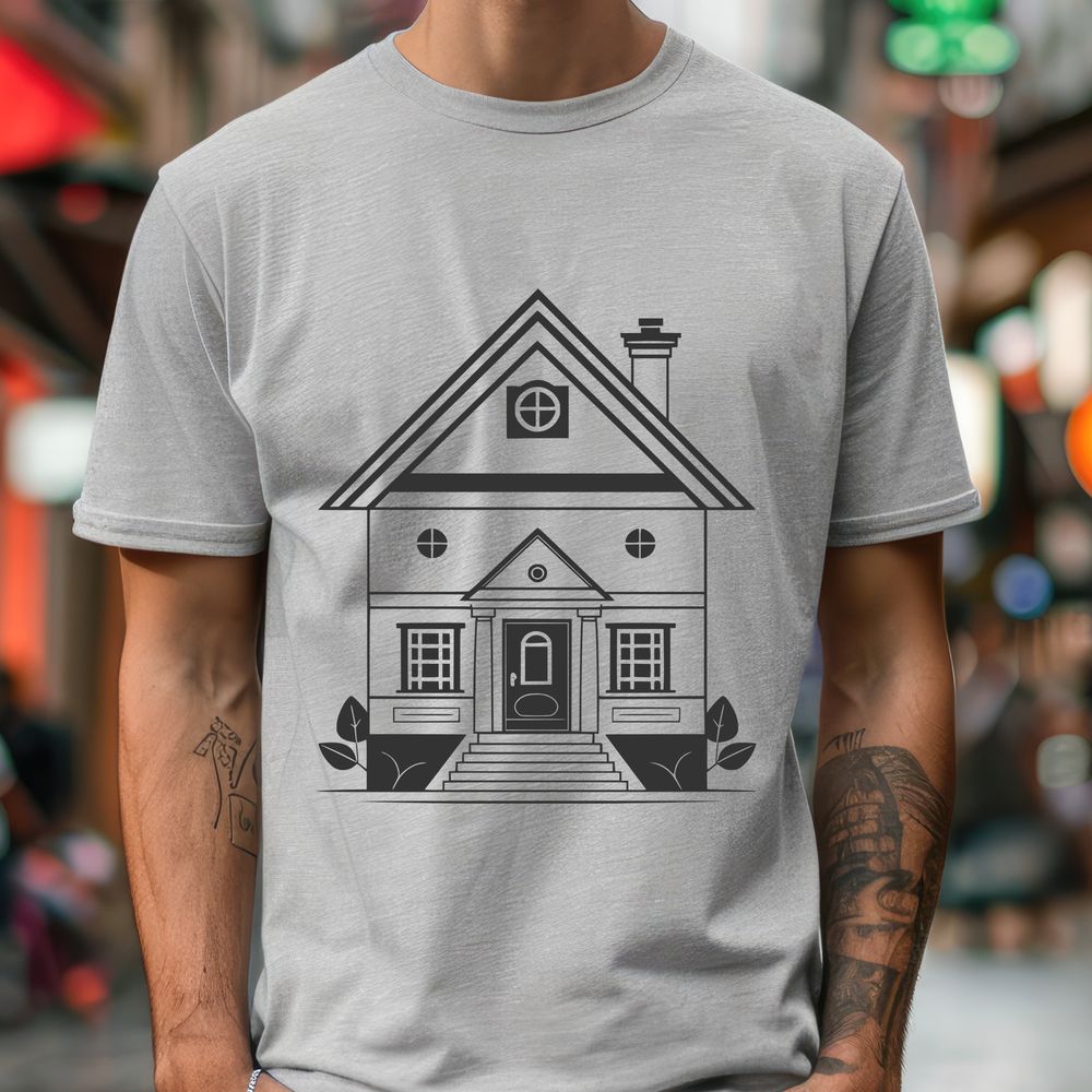 Vector Home Illustration A 2D house illustration designed as a vector graphic.