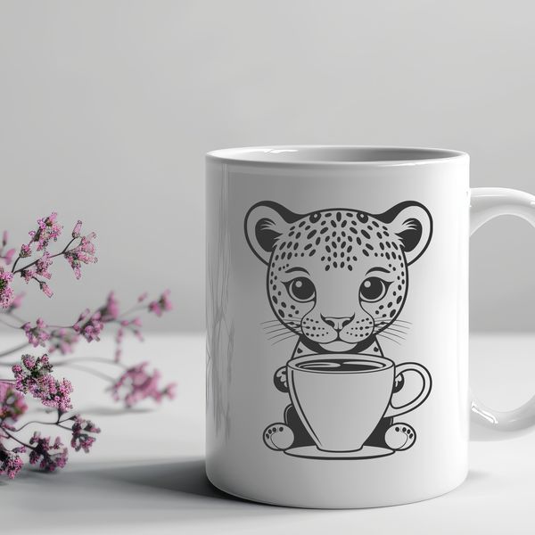 A vector illustration of a jaguar in a natural environment.