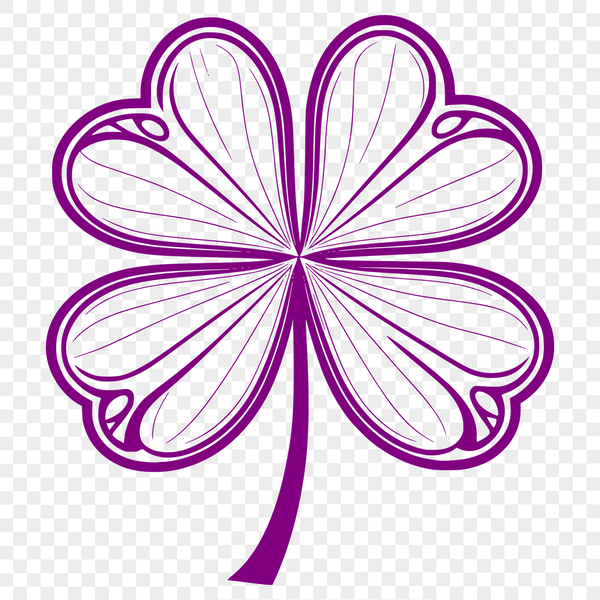 A simple illustration of a clover leaf with detailed veins, suitable for vector designs.