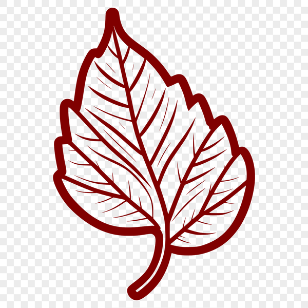Stylized Leaf Design for Digital Crafting A stylized SVG leaf design suitable for digital artwork and craft projects.