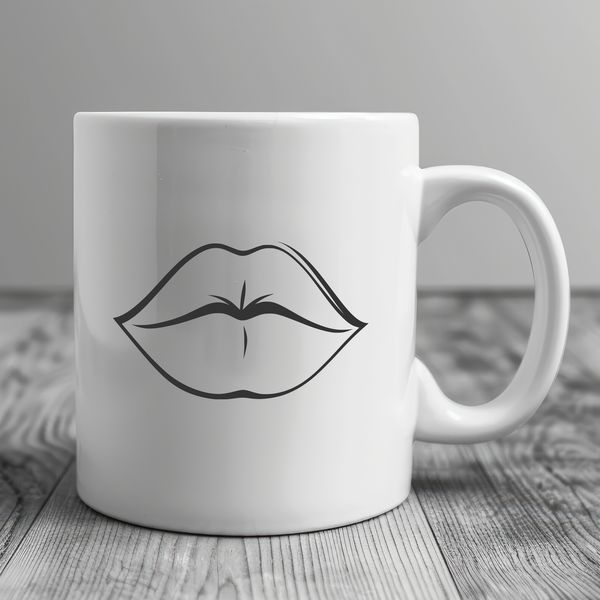 Lip Illustration A detailed illustration of human lips with precise features for vector design purposes.