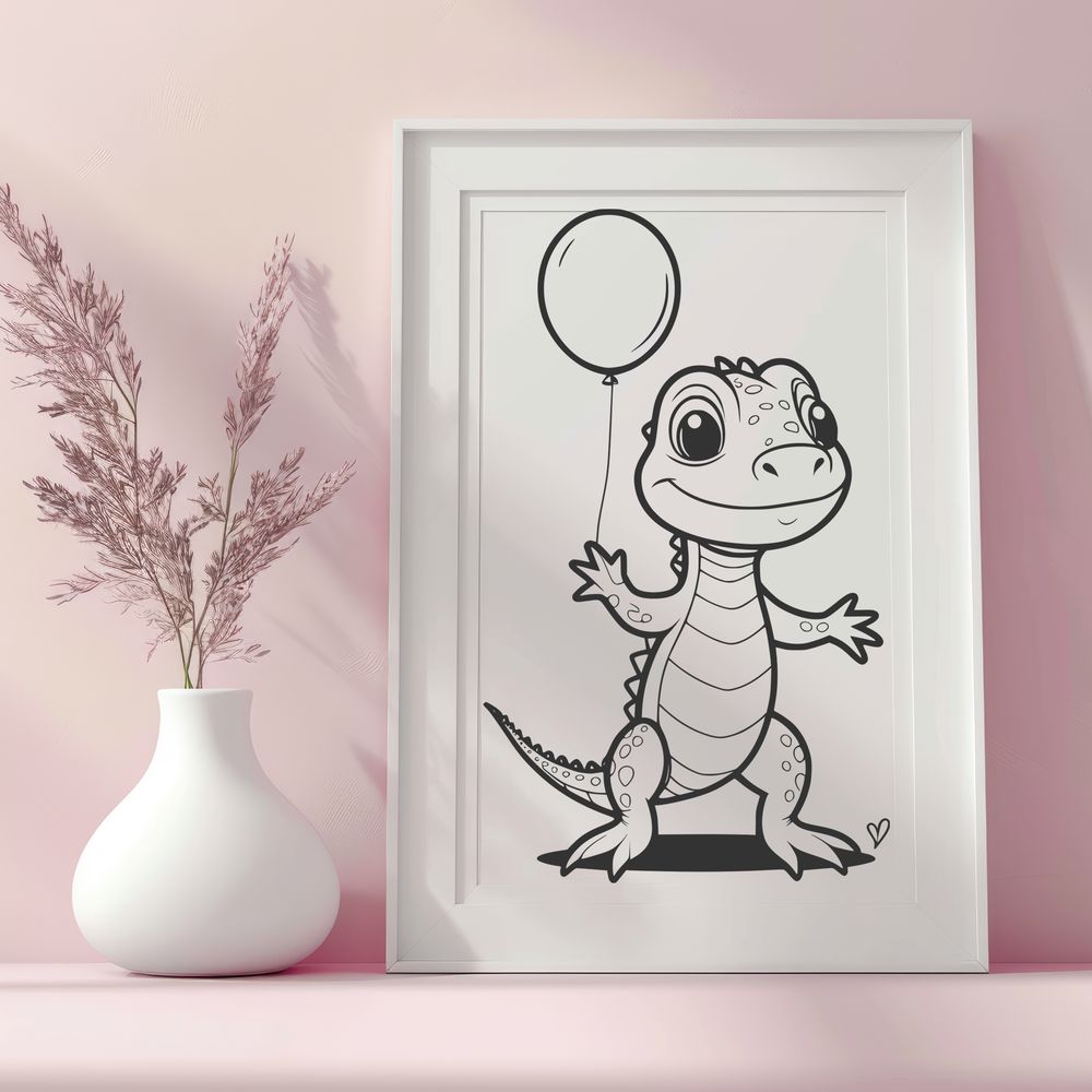White Background Lizard Design A digital illustration of a reptile animal, isolated on a white background.