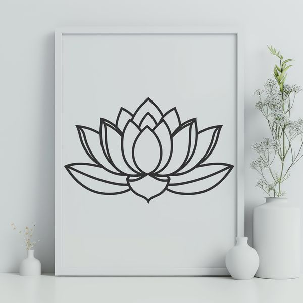 Sacred Flower Design SVG A detailed illustration of a lotus flower, a symbol often used in religious contexts.