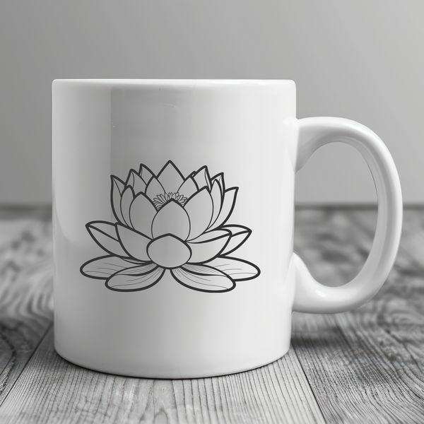 Unfolding Blossom Design An illustration of a lotus flower with petals unfolding from the center.
