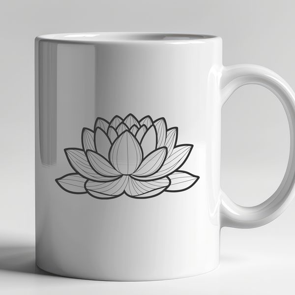 Spiritual Plant Icon A stylized illustration of a lotus flower, often associated with Eastern spiritual traditions and symbolic meanings.