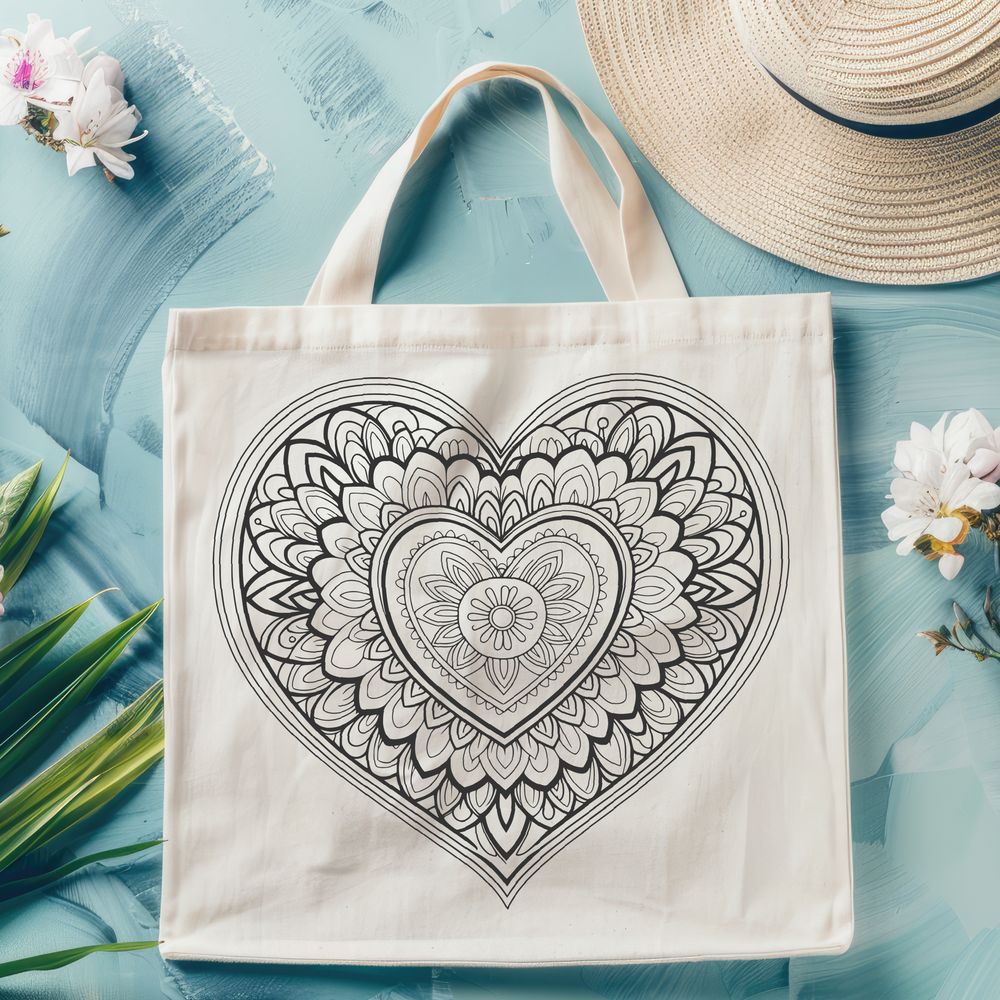 Vibrant Love Symbol A colorful mandala heart design, suitable for vector editing and cutting machine crafts.