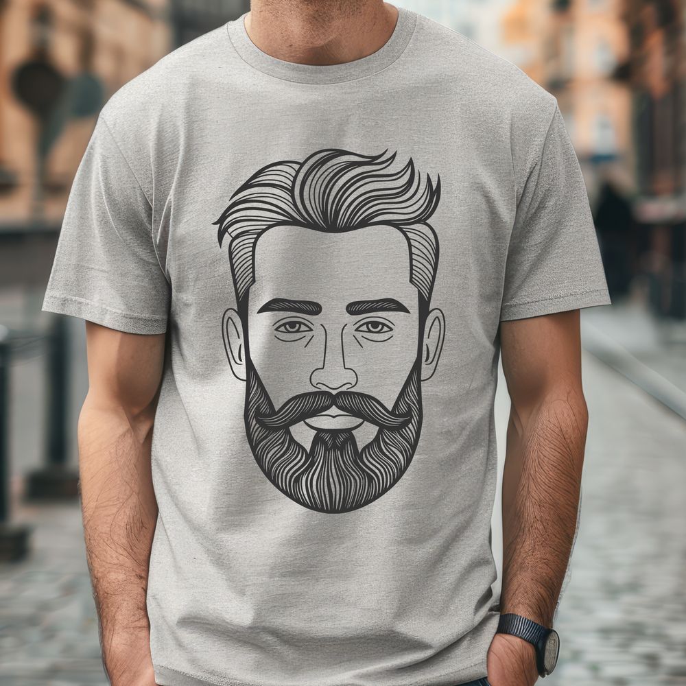 Bearded Gentleman Vector Art Illustration Male figure illustration with beard in vector format.
