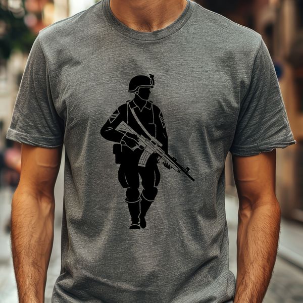 Digital Soldier Clip Art A digital illustration of a man in military attire, suitable for vector art designs.