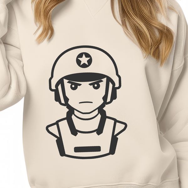 Free Vector Graphic Soldier Design A digital illustration of a male soldier in uniform, suitable for vector graphics design.