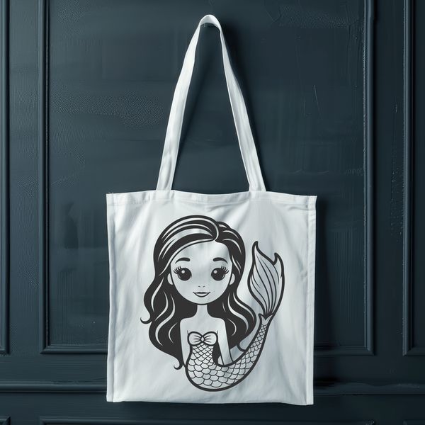 Underwater Mythical Creature SVG A stylized illustration of a mythical mermaid with flowing locks and shimmering scales.