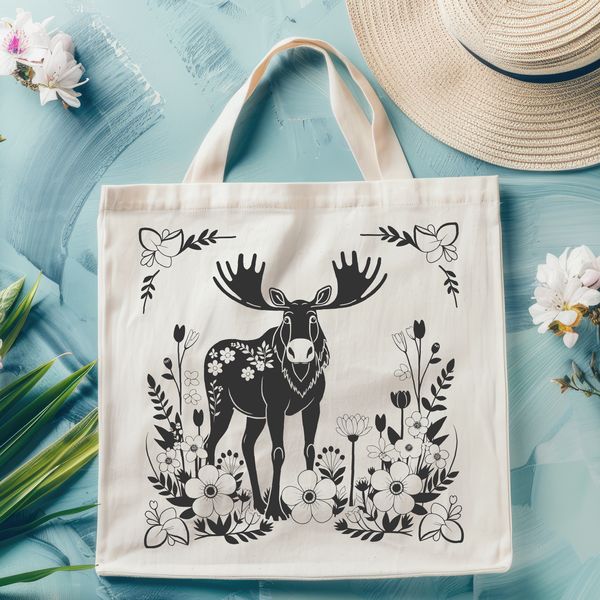 Realistic Moose Illustration in the Wild A realistic illustration of a North American moose in its natural habitat.