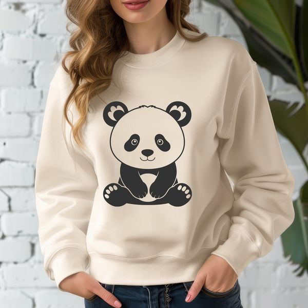 Colorful Panda Design Vector Illustration of a cute panda in a natural habitat.