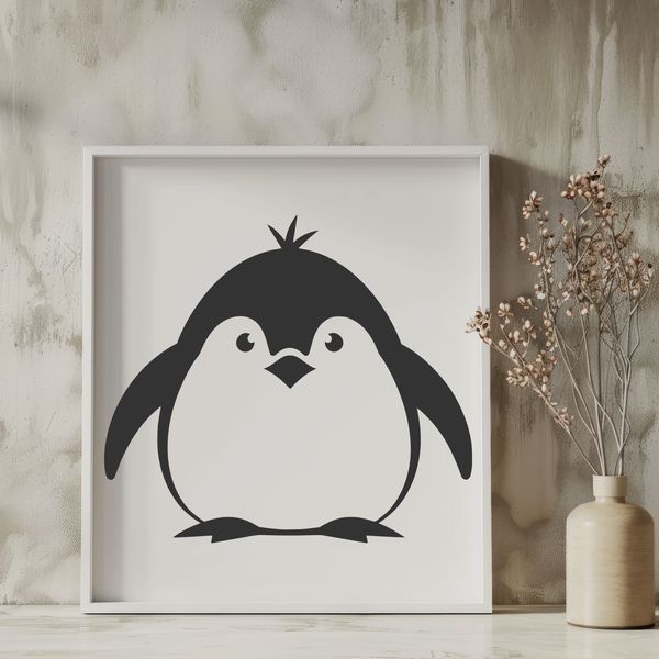 Simple Penguin Vector Design for Cutting Machines A simple illustration of a penguin in a standing position.