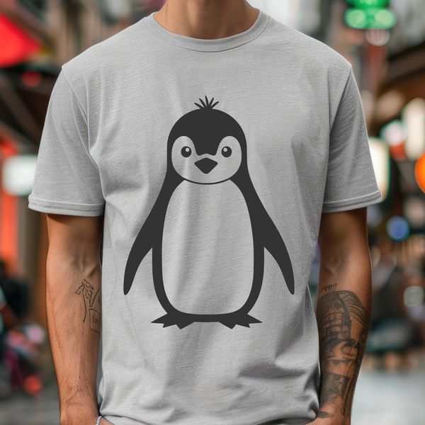 Cuttable Penguin Art A stylized illustration of a penguin in vector format, suitable for cutting machines and digital design projects.