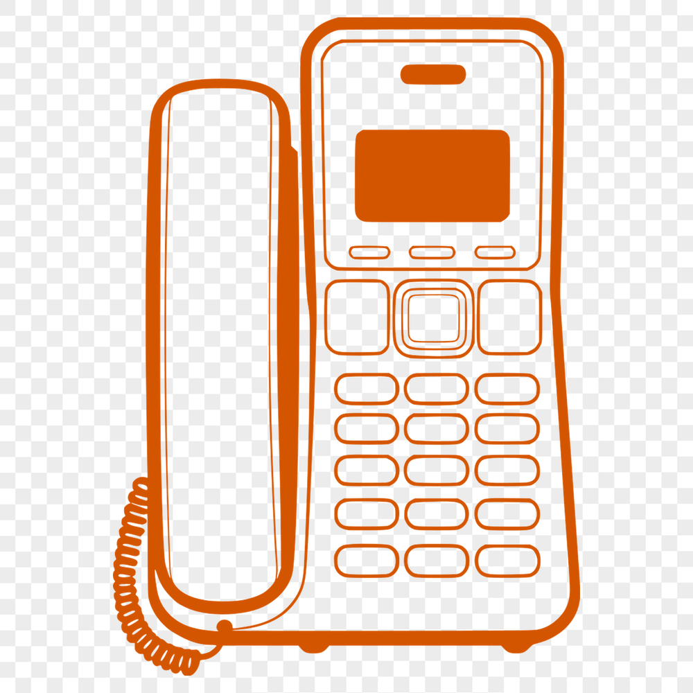 Vintage Phone Icon Illustration A digital illustration of a classic telephone with clean lines and simple design elements.