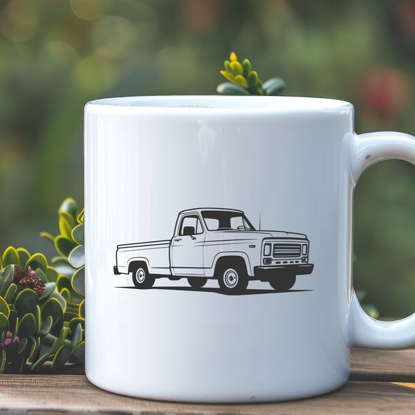 Free Vector Graphic of a Pickup Vehicle A stylized illustration of a pickup truck, suitable for digital use.