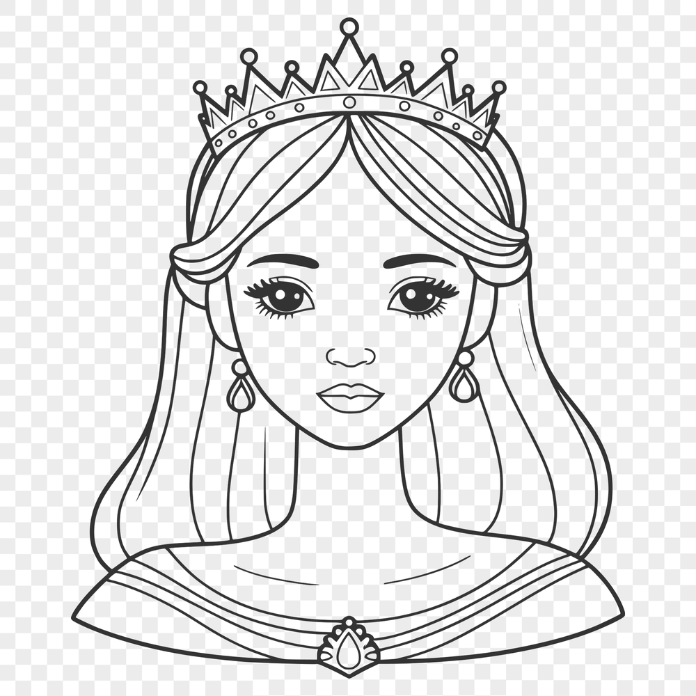 An SVG graphic representation of a girl dressed as a princess.