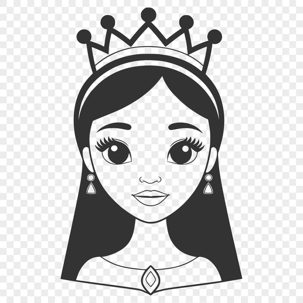 Adorable Princess Character Illustration A young female princess character made from vector art.