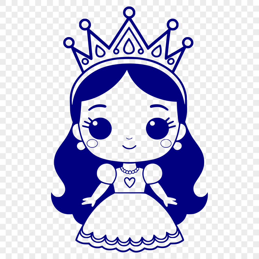 Young Girl in Regal Attire A young female princess in a traditional royal attire, depicted as a vector illustration.