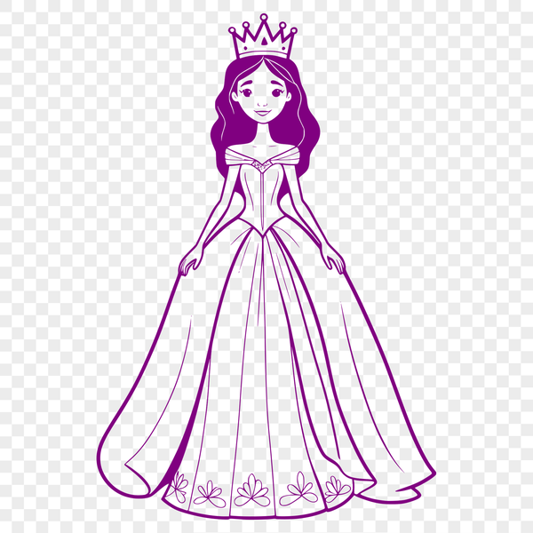 A young female royalty character illustration in vector format.
