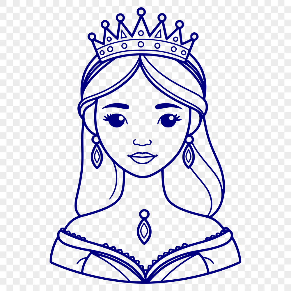 A royalty-themed vector illustration featuring a female princess.