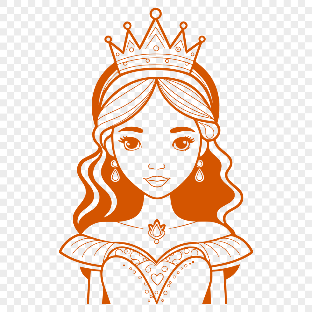 Free Princess Vector Design Download A simple princess illustration designed as vector art for various uses.