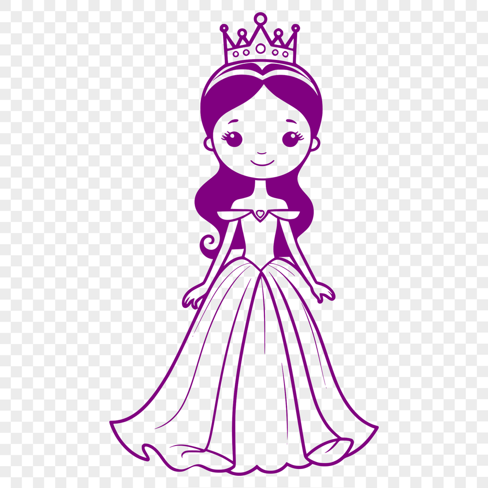 A young female character in a royal setting, designed as a vector graphic.