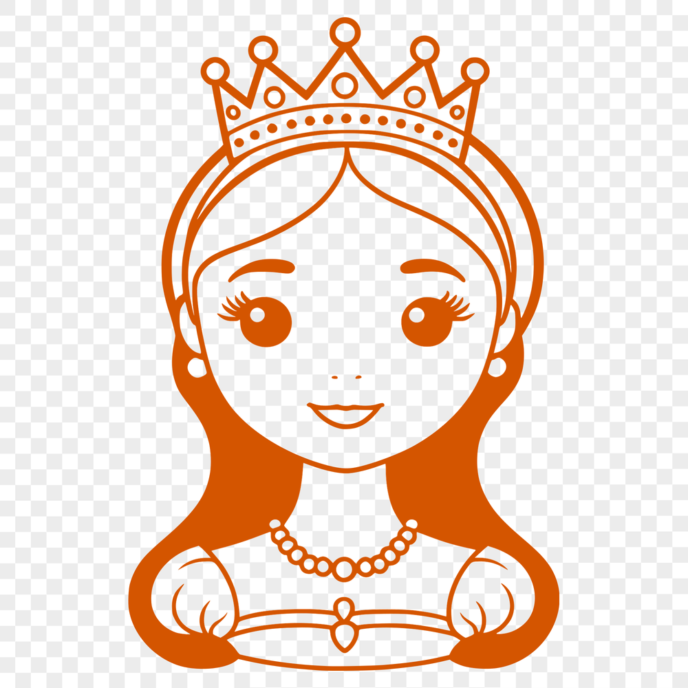 An SVG graphic depiction of a girl in regal attire.